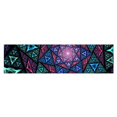 Purple Psychedelic Art Pattern Mosaic Design Fractal Art Oblong Satin Scarf (16  X 60 ) by Bedest