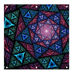 Purple Psychedelic Art Pattern Mosaic Design Fractal Art Banner And Sign 4  X 4  by Bedest