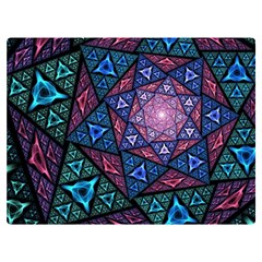 Purple Psychedelic Art Pattern Mosaic Design Fractal Art Two Sides Premium Plush Fleece Blanket (extra Small) by Bedest