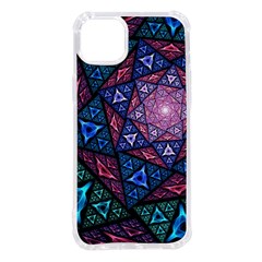 Purple Psychedelic Art Pattern Mosaic Design Fractal Art Iphone 14 Plus Tpu Uv Print Case by Bedest