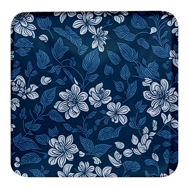 Pattern Flower Nature Square Glass Fridge Magnet (4 pack)