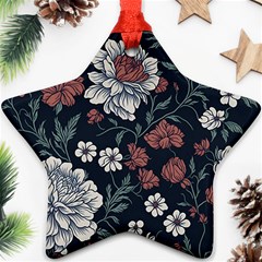 Flower Pattern Star Ornament (two Sides)