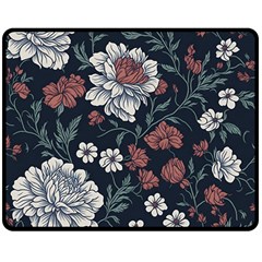 Flower Pattern Two Sides Fleece Blanket (medium) by Bedest