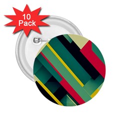 Abstract Geometric Design Pattern 2.25  Buttons (10 pack) 