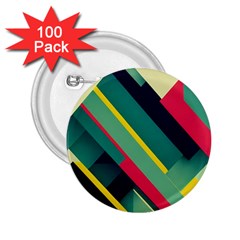 Abstract Geometric Design Pattern 2.25  Buttons (100 pack) 