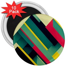 Abstract Geometric Design Pattern 3  Magnets (10 pack) 