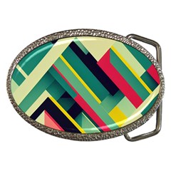 Abstract Geometric Design Pattern Belt Buckles by Bedest