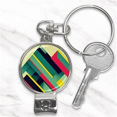 Abstract Geometric Design Pattern Nail Clippers Key Chain