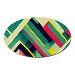 Abstract Geometric Design Pattern Oval Magnet