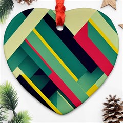 Abstract Geometric Design Pattern Heart Ornament (Two Sides)