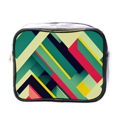 Abstract Geometric Design Pattern Mini Toiletries Bag (one Side) by Bedest