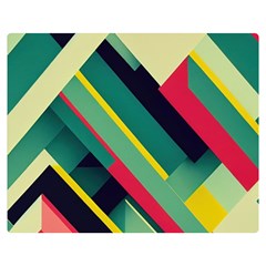 Abstract Geometric Design Pattern Premium Plush Fleece Blanket (Medium)