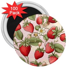 Strawberry Fruit 3  Magnets (100 Pack) by Bedest