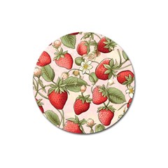 Strawberry Fruit Magnet 3  (round) by Bedest