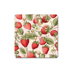 Strawberry Fruit Square Magnet by Bedest