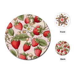 Strawberry Fruit Playing Cards Single Design (round) by Bedest