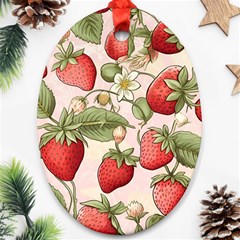 Strawberry Fruit Oval Ornament (two Sides) by Bedest