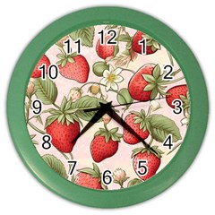 Strawberry Fruit Color Wall Clock by Bedest