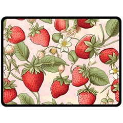 Strawberry Fruit Fleece Blanket (large) by Bedest