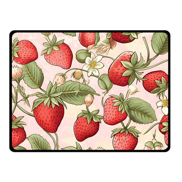 Strawberry Fruit Two Sides Fleece Blanket (Small)