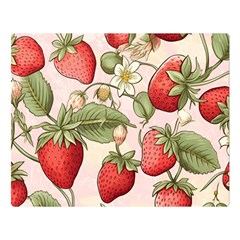 Strawberry Fruit Two Sides Premium Plush Fleece Blanket (large) by Bedest