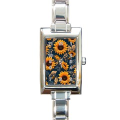 Flower Pattern Spring Rectangle Italian Charm Watch by Bedest