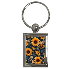 Flower Pattern Spring Key Chain (rectangle) by Bedest