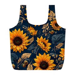 Flower Pattern Spring Full Print Recycle Bag (l) by Bedest