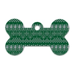 Christmas Knit Digital Dog Tag Bone (one Side)