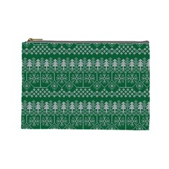 Christmas Knit Digital Cosmetic Bag (large) by Mariart