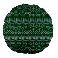 Christmas Knit Digital Large 18  Premium Round Cushions by Mariart