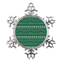 Christmas Knit Digital Metal Large Snowflake Ornament by Mariart