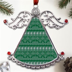 Christmas Knit Digital Metal Angel With Crystal Ornament