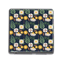 Flower Grey Pattern Floral Memory Card Reader (square 5 Slot) by Dutashop