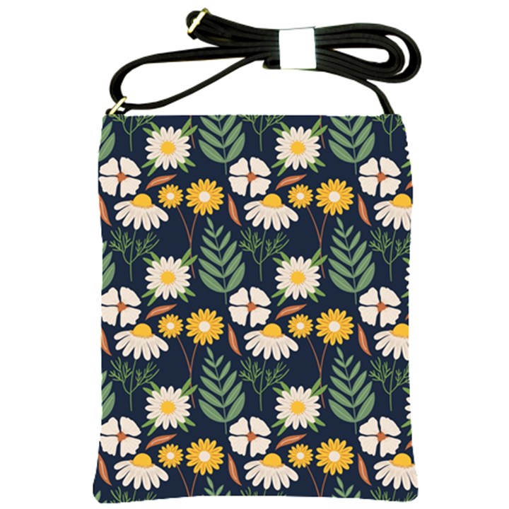 Flower Grey Pattern Floral Shoulder Sling Bag