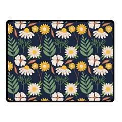 Flower Grey Pattern Floral Two Sides Fleece Blanket (small) by Dutashop