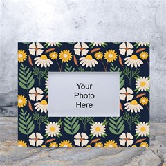 Flower Grey Pattern Floral White Tabletop Photo Frame 4 x6  by Dutashop