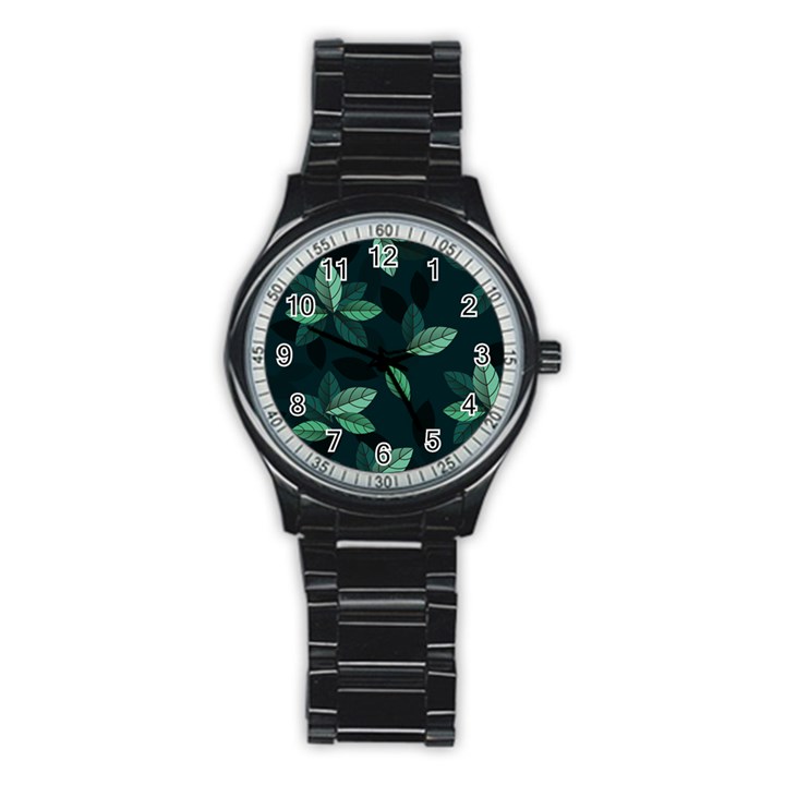 Foliage Stainless Steel Round Watch