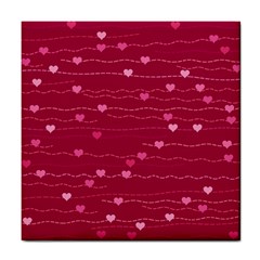 Hearts Valentine Love Background Tile Coaster by Proyonanggan