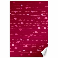 Hearts Valentine Love Background Canvas 20  X 30  by Proyonanggan