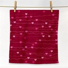 Hearts Valentine Love Background Face Towel by Proyonanggan