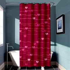 Hearts Valentine Love Background Shower Curtain 36  X 72  (stall)  by Proyonanggan