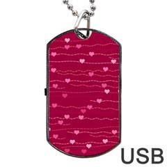 Hearts Valentine Love Background Dog Tag Usb Flash (one Side) by Proyonanggan