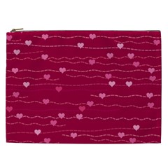 Hearts Valentine Love Background Cosmetic Bag (xxl) by Proyonanggan