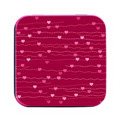 Hearts Valentine Love Background Square Metal Box (black) by Proyonanggan