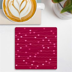 Hearts Valentine Love Background Uv Print Square Tile Coaster  by Proyonanggan