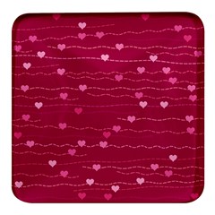 Hearts Valentine Love Background Square Glass Fridge Magnet (4 Pack) by Proyonanggan