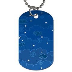 Sky Night Moon Clouds Crescent Dog Tag (one Side) by Proyonanggan