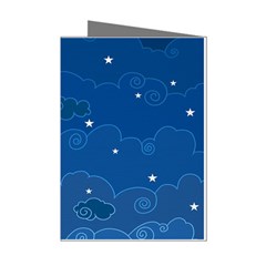 Sky Night Moon Clouds Crescent Mini Greeting Cards (pkg Of 8)