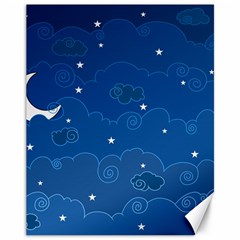 Sky Night Moon Clouds Crescent Canvas 11  X 14  by Proyonanggan